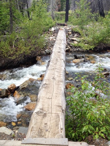 West Fork Trail - Log Bridge - marking the beginning of the West Fork (Methow River) Trail