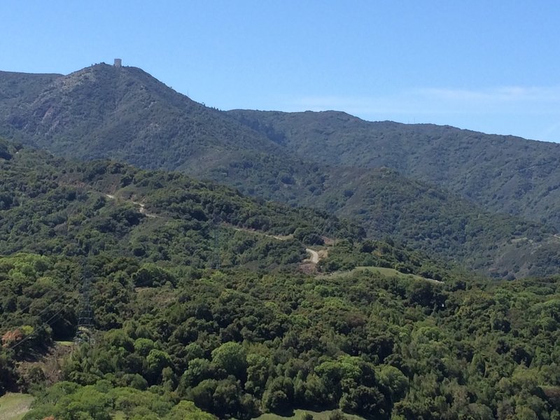 A view of Mt Umunhum from the Castellero Trail.