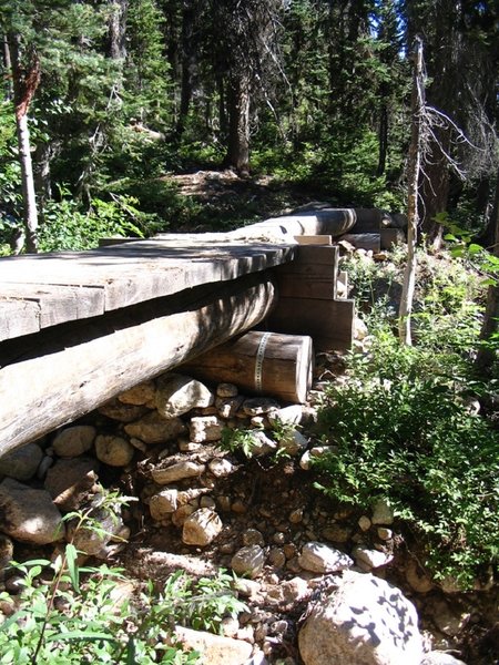 Bridge over Cutthroat Creek to the lake