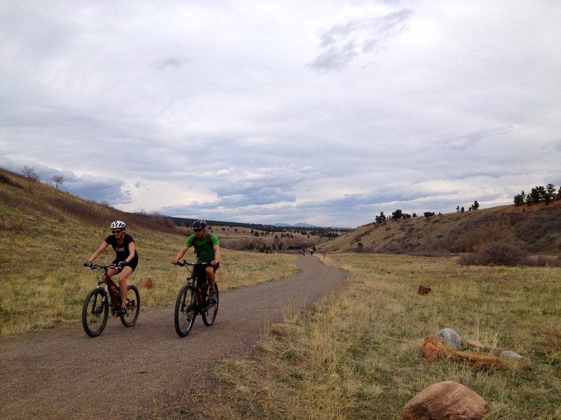 Cruising up the gentle start to the Doudy Draw trail.