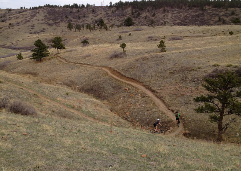 Winding around the short connector between Doudy Draw and the Spring Brook Loop.