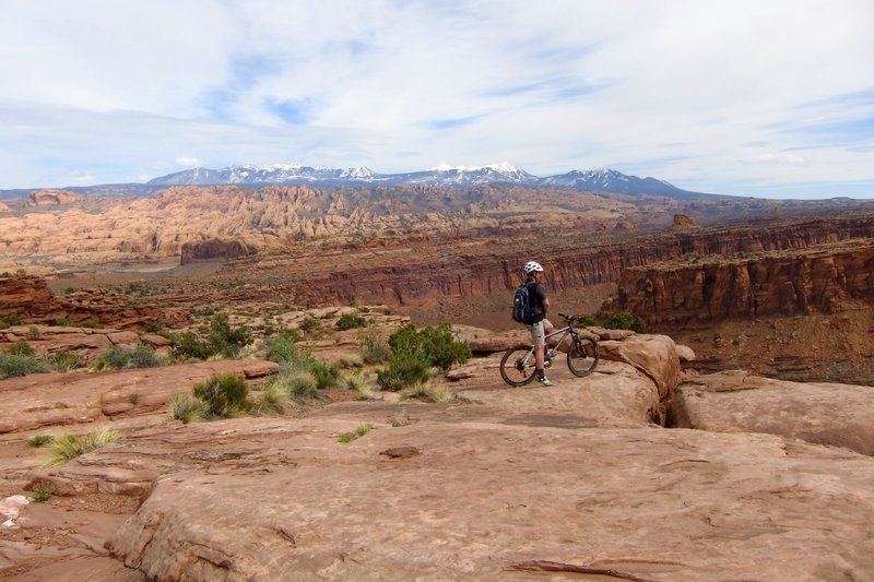 Taking in the views from the west side overlook on the Amasa Back trail.