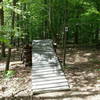 The front view of the large wooden jump feature @ Park Road Park