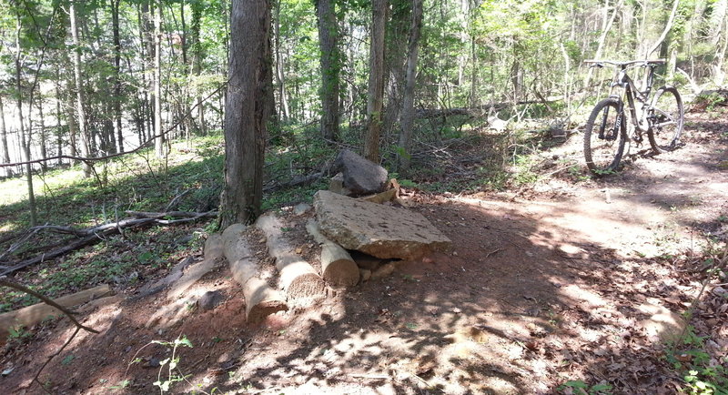 Side view of the first jump of the downhill jump line @ Park Road Park