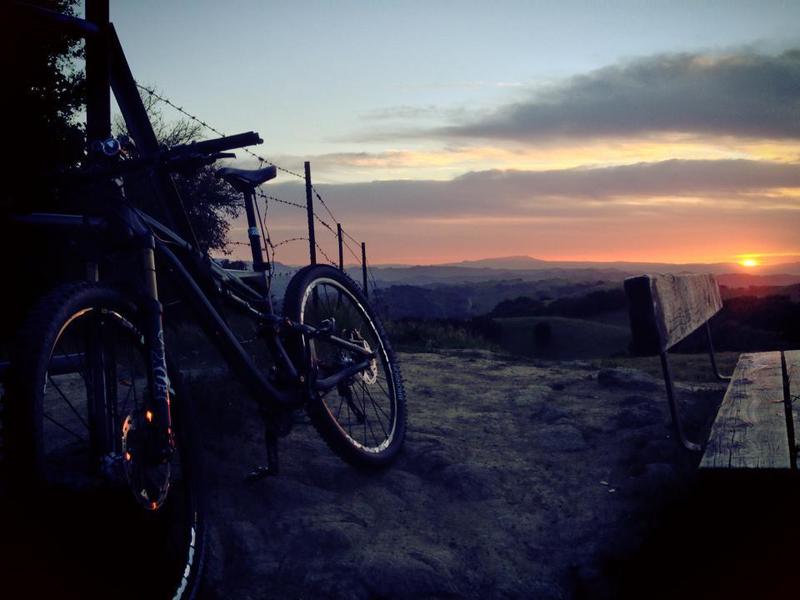 Sunset at bench ride trail