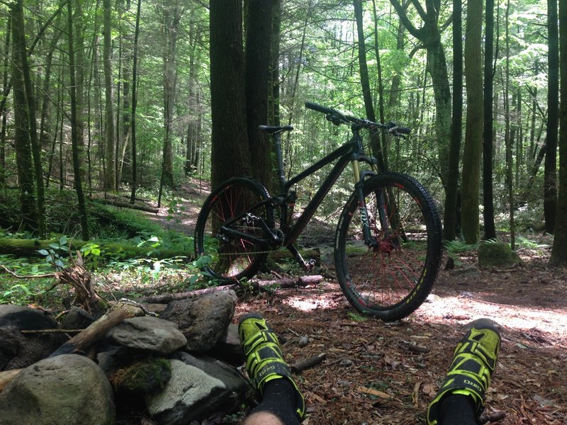 Nice creek crossing and campsite at the bottom of the P1 descent.