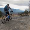 Arriving at Bear Creek Overlook after a long climb up the forest road.