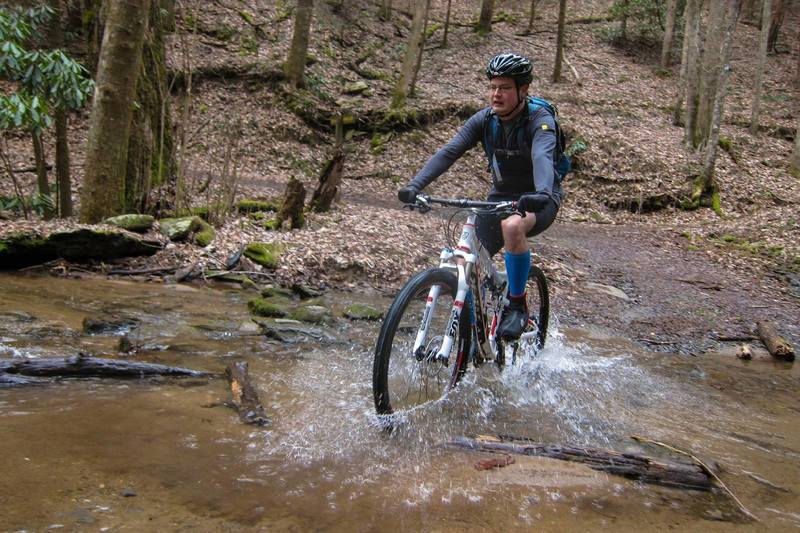 This creek crossing is at the very top of Bear Creek. You may skip the technical singletrack above it by entering the trail at the yellow gate, if you prefer.