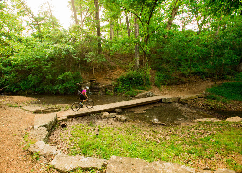 Slaughter Pen Sampler Loop (Green +) Mountain Bike Trail, Bentonville, Arkansas Slaughter Pen Sampler Loop (Green +) Mountain Bike Trail, Bentonville, Arkansas