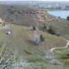 Hell Creek Loop. A 4 or 6 mi loop that starts and ends at the big bridge. Can you spot the rider in this picture?