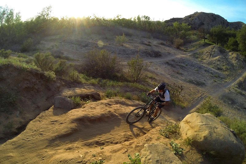 The iconic dry creek bed crossing that marks the beginning of Chutes.