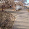 The turnoff towards a new section of trail behind Niwot high school.
