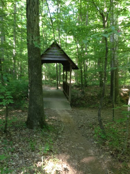 Covered bridge on Johnson's Mountain Trail in Oak Mountain State Park.