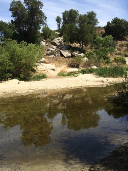 River crossing. More trail on the other side.