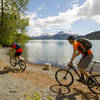 The shore of Upper Russian Lake is a great place for a mid ride break