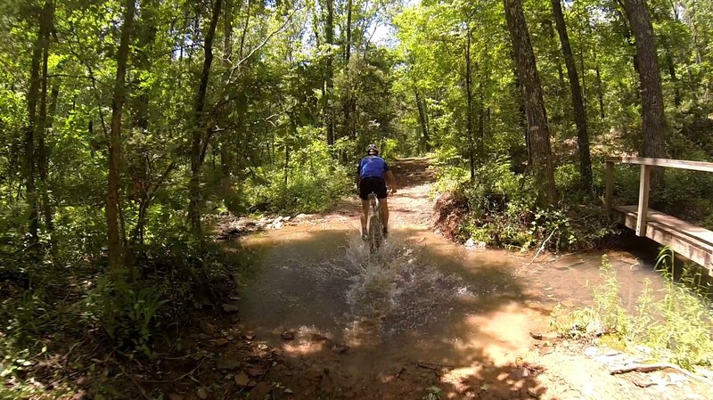 A seasonal creek crossing on the way back to the parking lot.