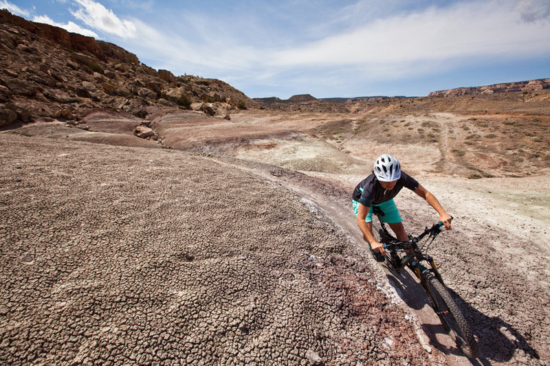 Cracked earth on the Kids Meal trail.  The loop is a great introduction to the Lunch Loops area.