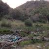 Crossing Coyote Creek and looking back on the descent.