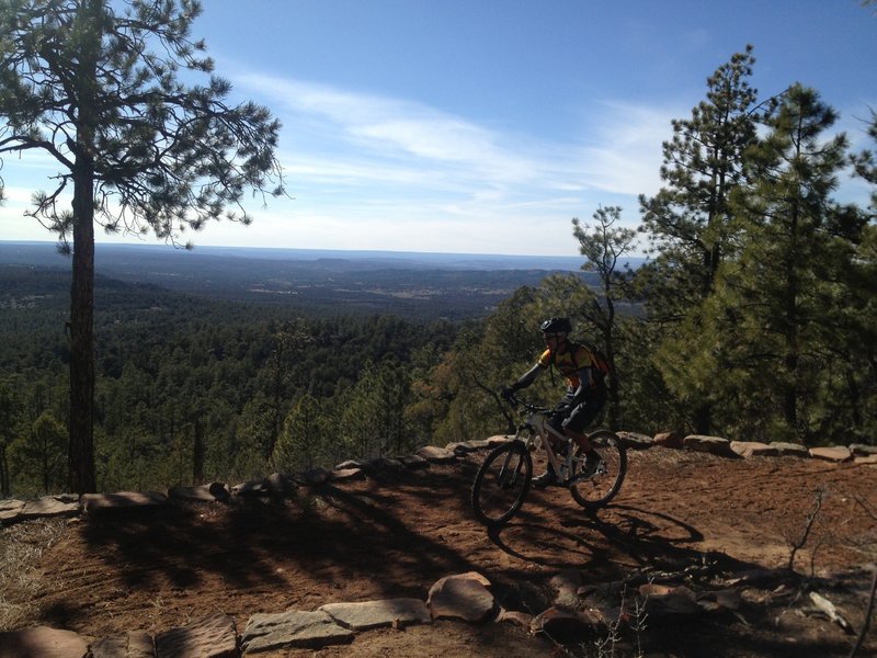 Riding across the overlook.