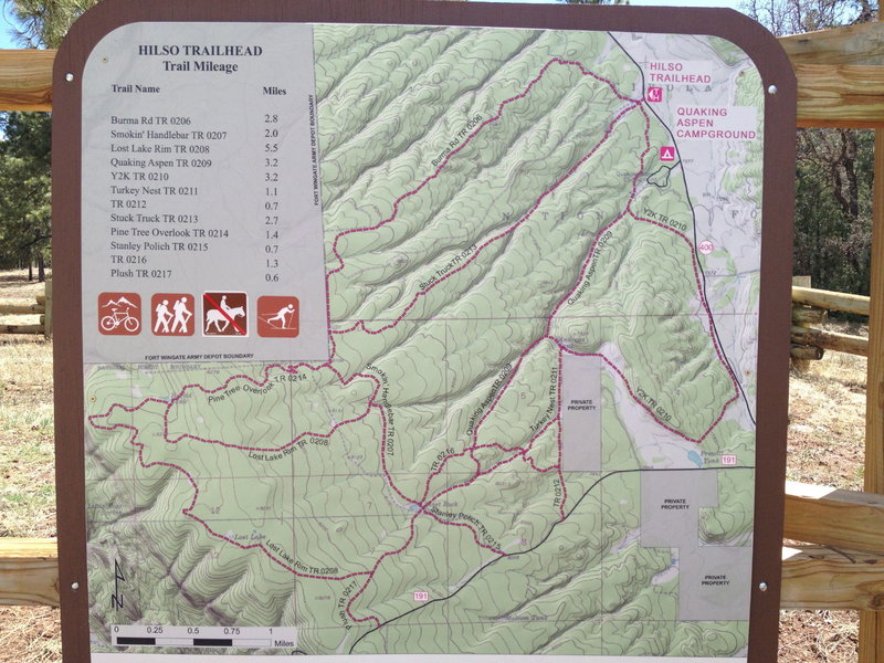 Trailhead map, confusing because as you stand there it is upside-down to the direction you are facing.