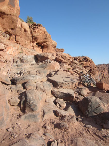 Watch out for a couple of these gnarly sections along the cliffs above Jackson's Hole.