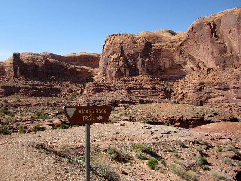 Amasa Back trailhead on Kane Creek Rd. Get ready for a rugged descent.