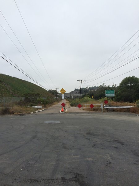 Trailhead starts as paved bike path.