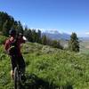 Gorgeous views north to the Tetons at the meadow right below the saddle. Nice reward for a stout climb!