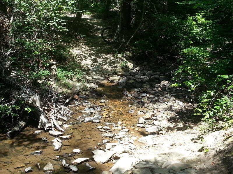 Creek crossing on Keyauwee after second big downhill section.