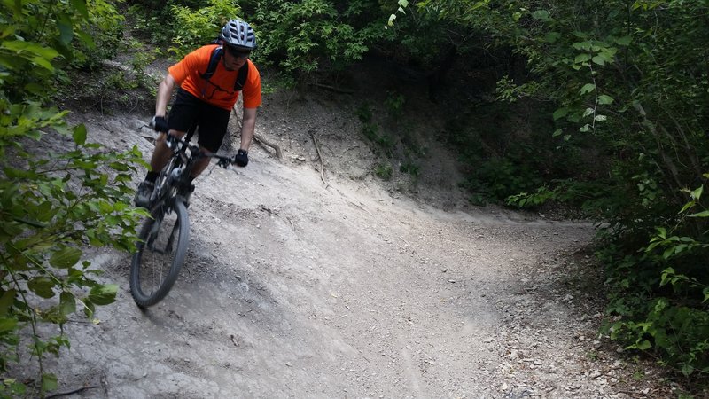 Taylor nearing the end of the Tangle of Trails Loop