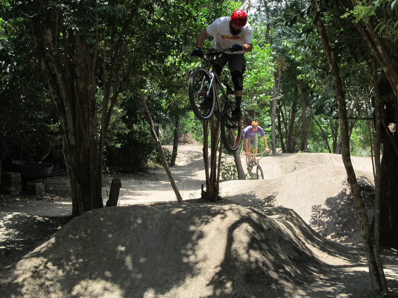 Riders getting air at the Dirt Jump Track