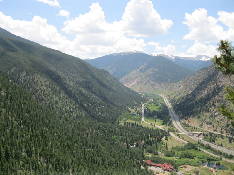 Trail looking SW towards Easter Seal Camp at Empire exit off I-70