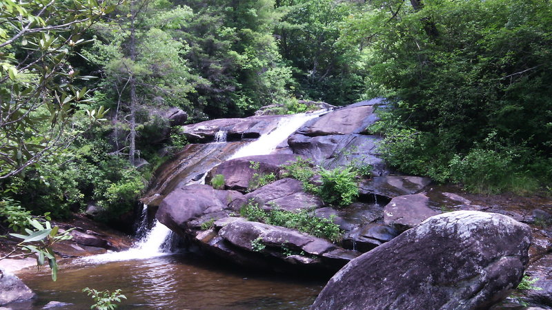 Wintergreen Falls. Access to this view of falls is by dense covered hiking trail only.