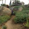 Round the boulders...lots of that and great trail conditions on Hanna Flats