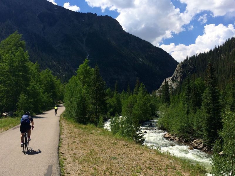 The steeper part right along Tenmile Creek