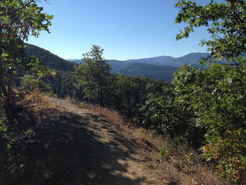 Looking SE into the Siskiyou Mountains from the Sterling Mine Ditch Trail