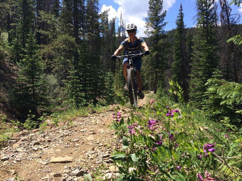 Riding the berm that makes the Galena Ditch