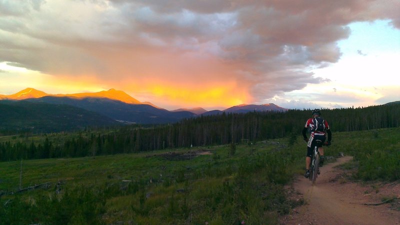 Sunset rain shower on Baldy Mountain