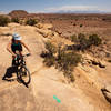 Salt Wash has plenty of slickrock expanses with great views of the La Sal Mountains