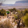 Climbing back towards an intersection with Sovereign through the sun baked desert