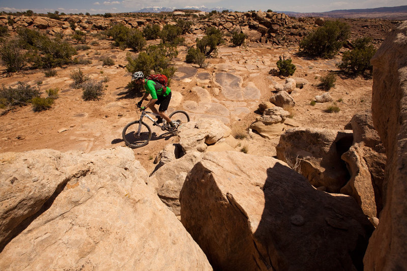 More slickrock expanses to cover after a big climb on Salt Wash