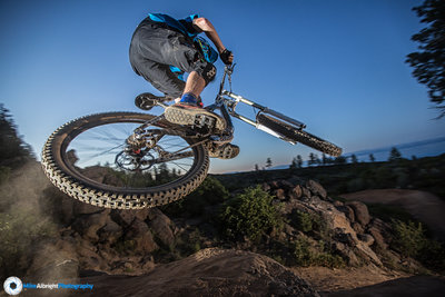 Alex Grediagin in the little right-line rock drop