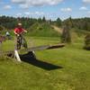 A Fun teeter-totter near the parking lot