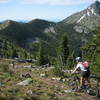 Traversing Mt PLewman on the Seven Summits trail.