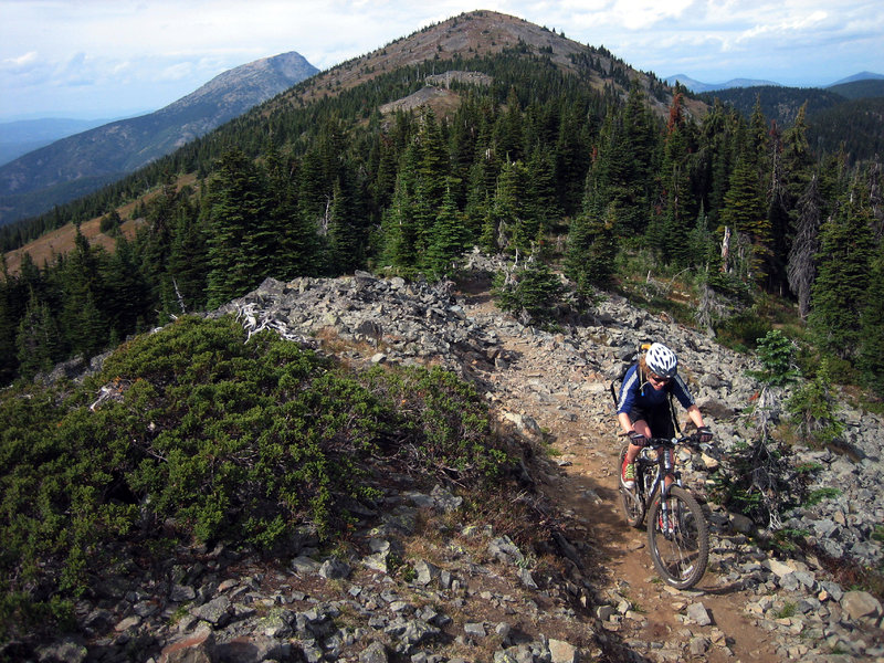 Climbing to Record Ridge on the Seven Summits trail.