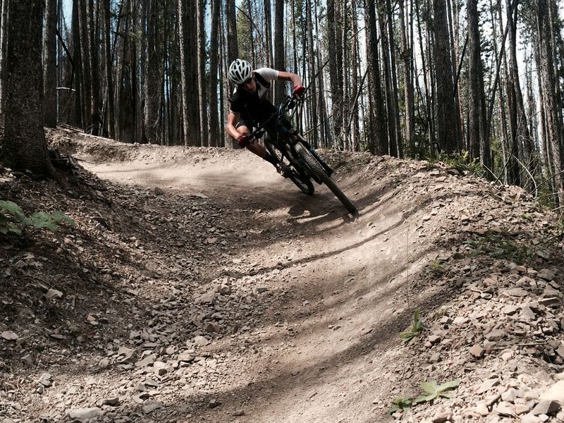 Awesome berms on the Forbidden Fruit downhill.