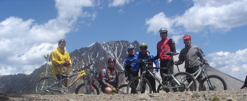 Taking in Castle Peak after a long climb.