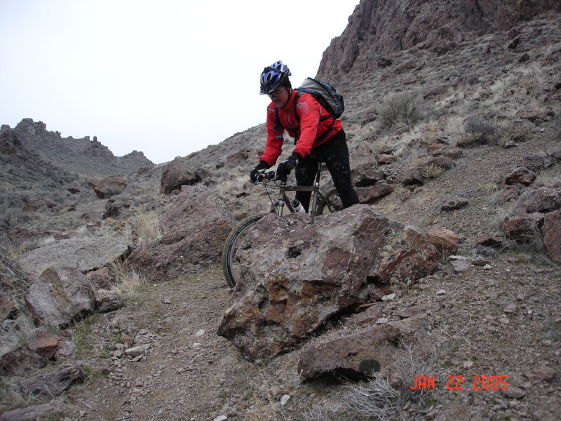 Dropping into Reynolds Creek.