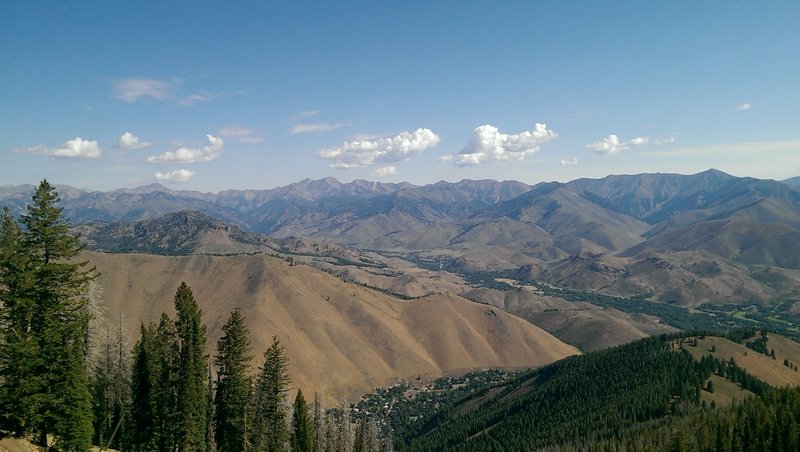 The Wood River Valley stretches out in the distance