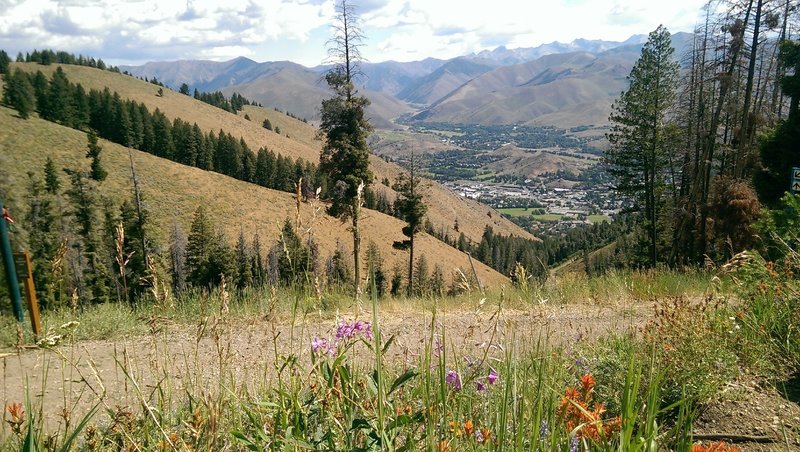 Town of Ketchum in the valley below